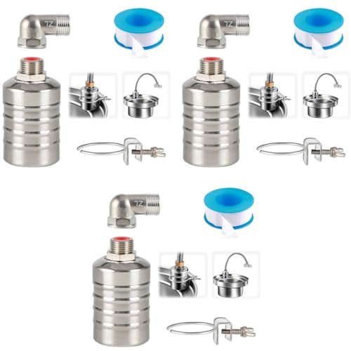 HASTHIP® 1/2 to 3/4 Inch Float Valve for Water Tank 304 Stainless Steel Fully Automatic Water Level Control Controller for Pool Livestock Troughs 3PCS HASTHIP® 1/2 to 3/4 Inch Float Valve for Water Tank 304 Stainless Steel Fully Automatic Water Level Control Controller for Pool Livestock Troughs 3PCS